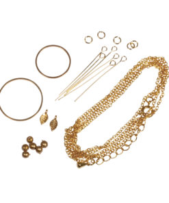 Bastelpackung Boho-Kette Goldblatt