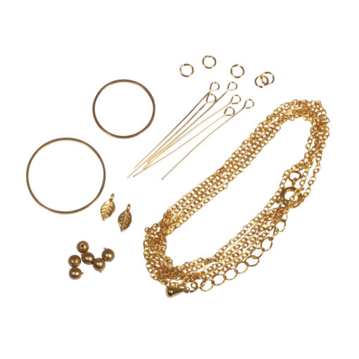 Bastelpackung Boho-Kette Goldblatt