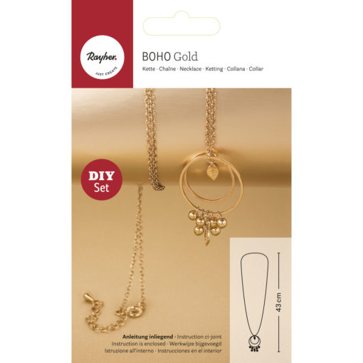 Bastelpackung Boho-Kette Goldblatt