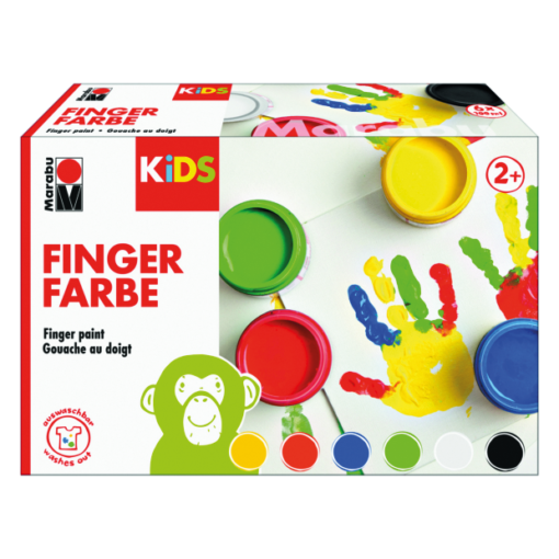 Marabu KIDS Fingerfarben SET 6-Becher