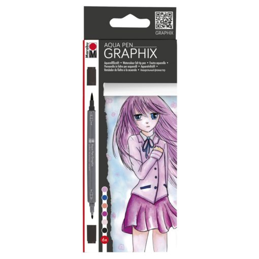 Marabu Aqua Pen Graphix MA KE MANGA 6er Set