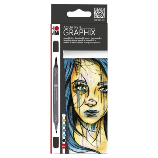 Marabu Aqua Pen Graphix METROPOLITAN 6er Set