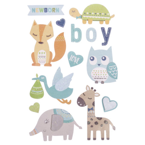 3D Papier Sticker Baby in babyblau