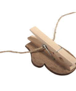 Adventskalenderzahl, Handschuh aus Holz mit Klammer