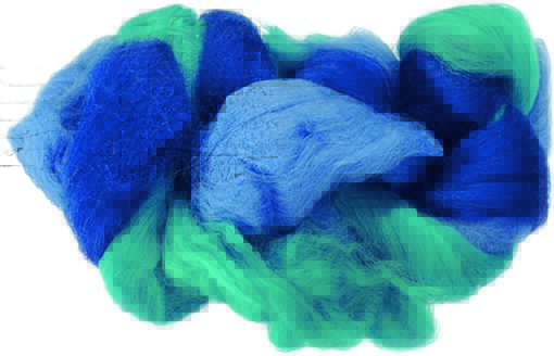 Filzwolle 50g 3-Strang Kammzug blau