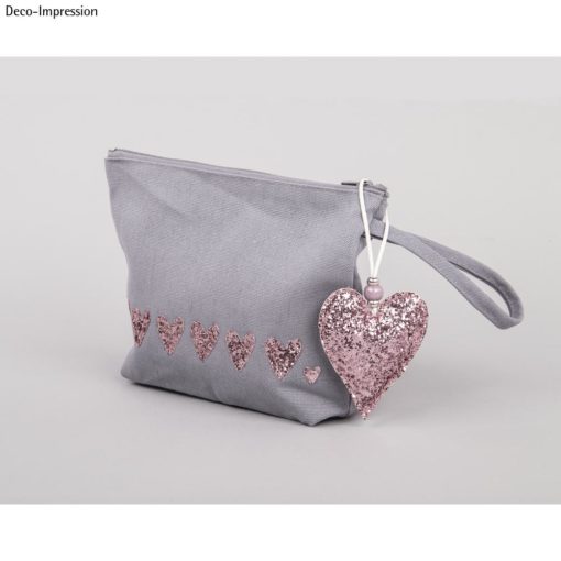 Tasche mit Glitzerstoff in gold/nougat