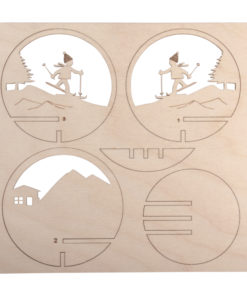 Holzsteckteil Skifahrer
