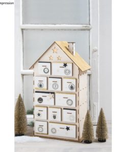 Holzbausatz Adventskalender Haus mit Schubladen