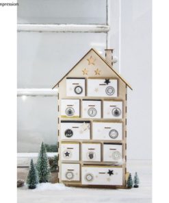 Holzbausatz Adventskalender Haus mit Schubladen