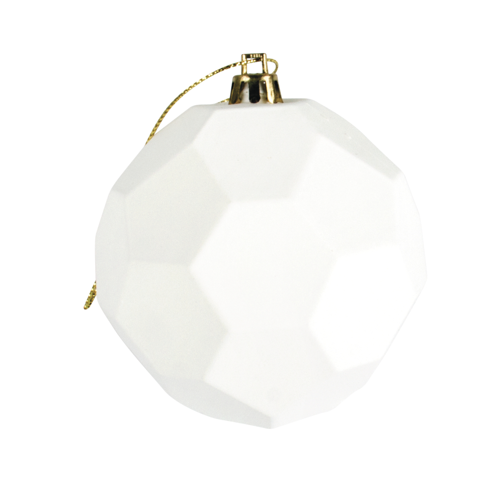 Palline di Natale, Tubo 6 Sfere Plastica 8cm BIANCO