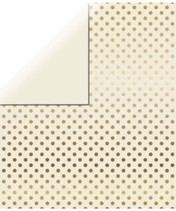 Scrapbookingpapier "Gold Foil Dots" elfenbein