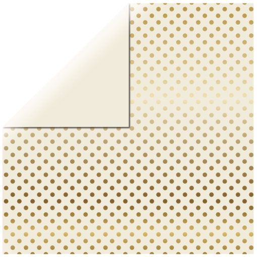 Scrapbookingpapier "Gold Foil Dots" elfenbein