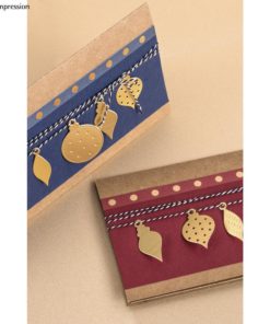 2 Karten mit Scrapbookingpapier "Gold Foil Dots"