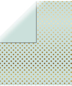 Scrapbookingpapier Gold Foil Dots in mintgrün