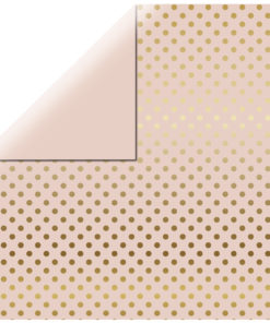 Scrapbookingpapier Gold Foil Dots in zartrosa