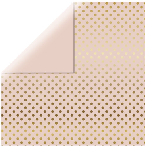 Scrapbookingpapier Gold Foil Dots in zartrosa