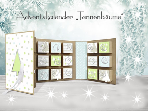 Ein Adventskalender in Buchform zum Zusammenklappen.