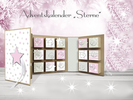 Der Adventskalender in rosa.