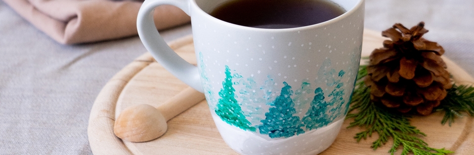 Tasse mit Winterlandschaft