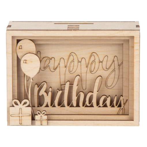 Holz-Bausatz für Geschenkbox Birthday