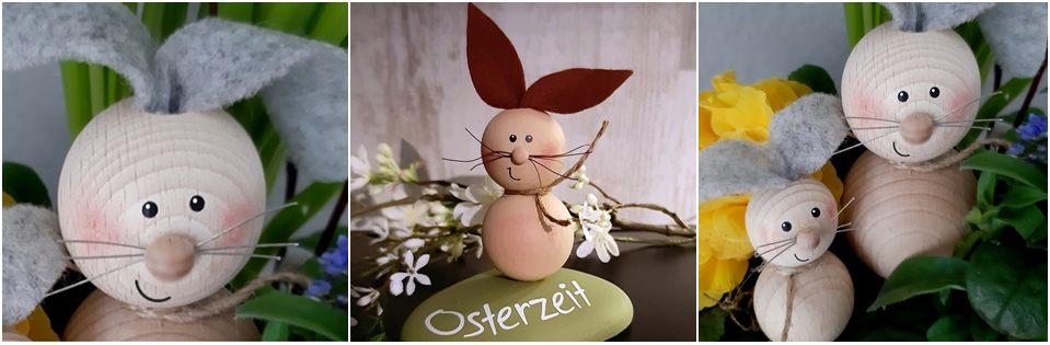 Hase aus Holzkugeln