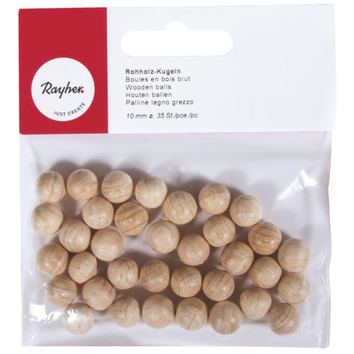 Rohholz-Kugeln, ungebohrt, 10mm ø
