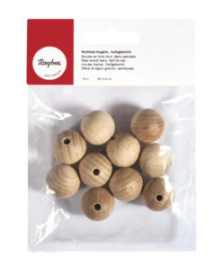 Rohholz-Kugeln, halbgebohrt, 20mm ø