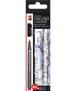 Marabu Fineliner Graphix-Set Skyline, 4 Stifte