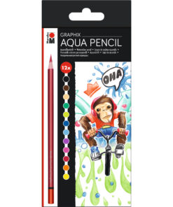 Marabu Aqua Pencil Aquarellstifte im Set Funkey Monkey, 12 Stifte