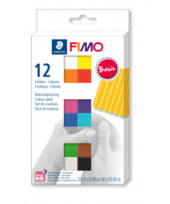 Staedtler Fimo soft Farbenset, Basic Colours, 12 Halbblöcke à 25g