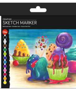 Marabu Sketch Marker Sugarholic, Graphix-Set, 12 Stifte
