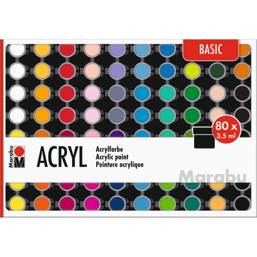 Marabu Farbenset Basic, 80 x 3,5 ml
