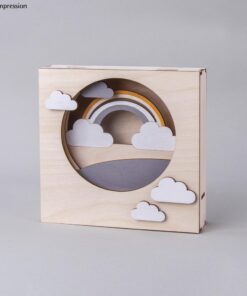 Holzbausatz 3D-Motivrahmen, Wolken