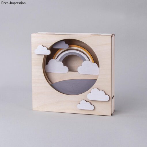 Holzbausatz 3D-Motivrahmen, Wolken