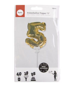 Folienballon Topper Zahl 5