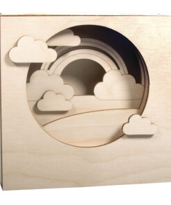 Holzbausatz 3D Motivrahmen Wolke, zum Basteln und Gestalten