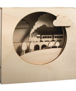 Holzbausatz 3D Motivrahmen Zug zum Basteln und Gestalten