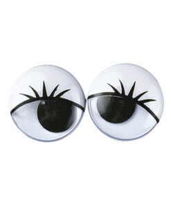 Plastik-Wackelaugen mit Wimpern, 20mm, zum Kleben
