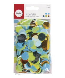 Konfetti gold blau grün 2cm ø, 30g im Beutel