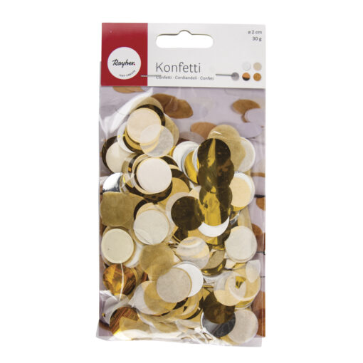 Konfetti silber gold weiß creme 2cm ø, 30g im Beutel