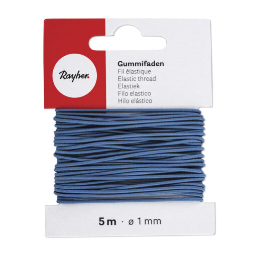 Gummifaden mittelblau, 1mm Ø, zur Schmuckgestaltung