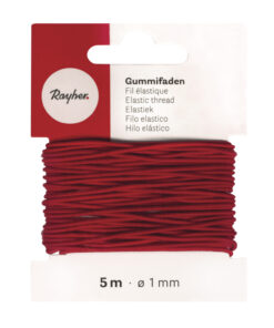 Gummifaden rot, 1mm Ø, zur Schmuckgestaltung