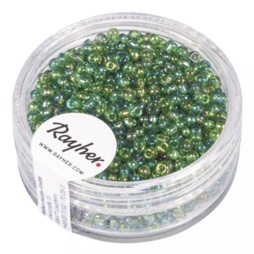 Rocailles, 2mm Ø, in grün, zur Schmuckgestaltung