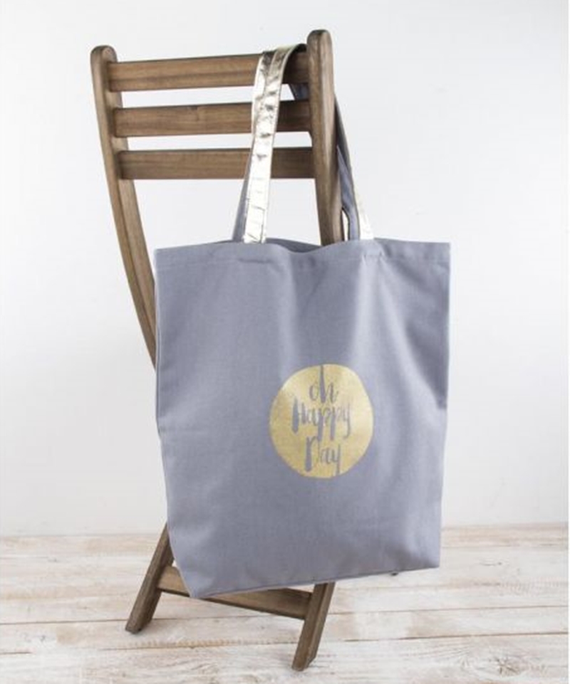 Canvas Shopper mit Print "oh happy day" 