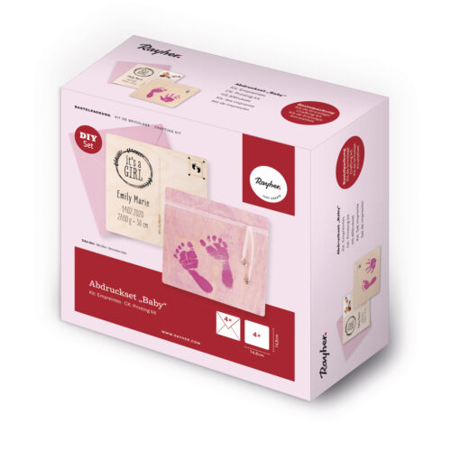 Rayher Abdruckset "Baby", pink, 10-teilig