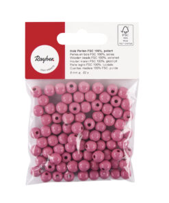 glänzend polierte Holzperlen, pink