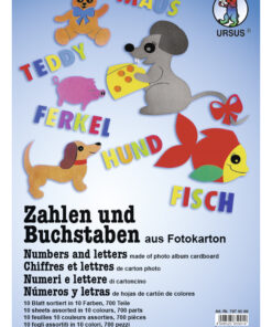 Fotokarton-Stanzteile Zahlen und Buchstaben