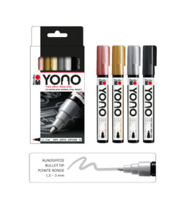 Marabu YONO Acrylmarker Set metallic, 4 Stifte