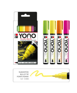 Marabu YONO Marker Set Neon, 4 Farben