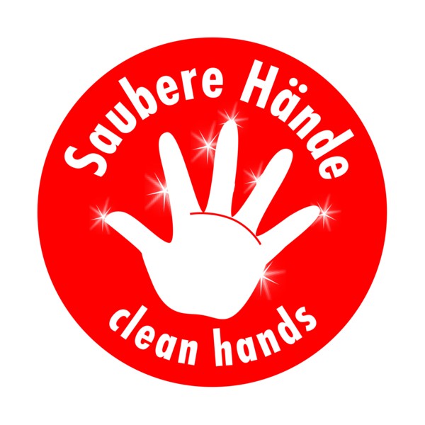 Label für saubere Hände
